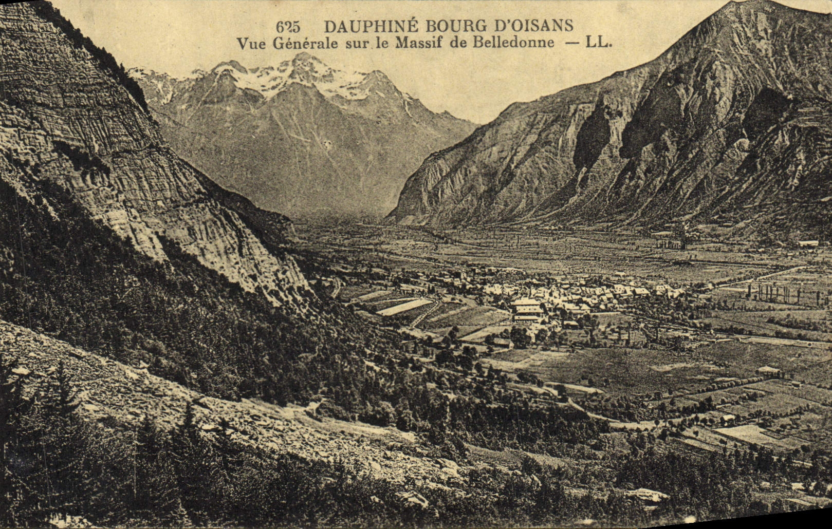 Bourg d'Oisans — Vue Générale sur le Massif de Belledonne — LL. — N° 625