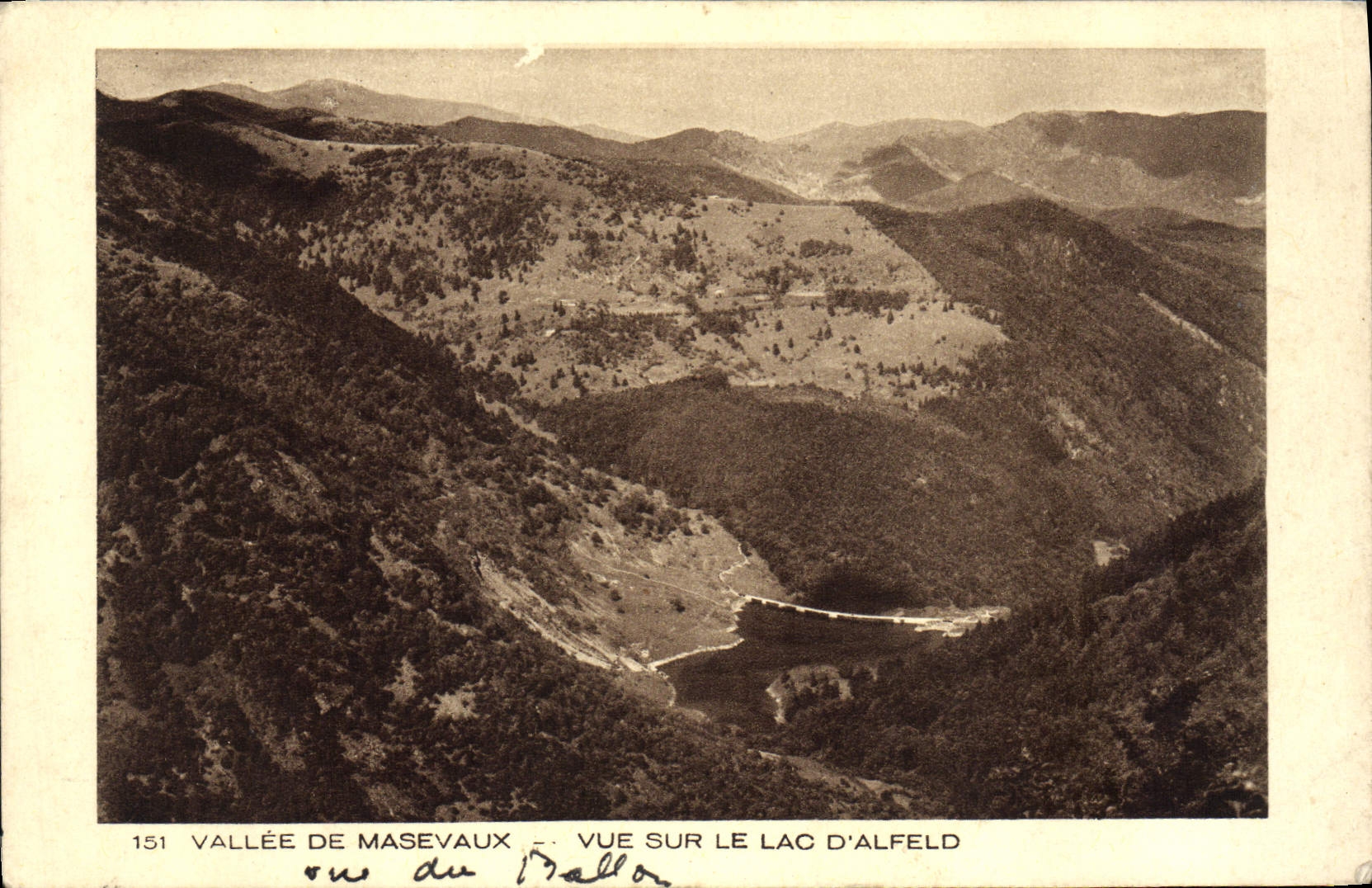 Vallée de Masevaux — Vue sur le lac d'Alfeld — éditeur Braun & Cie, n° 151