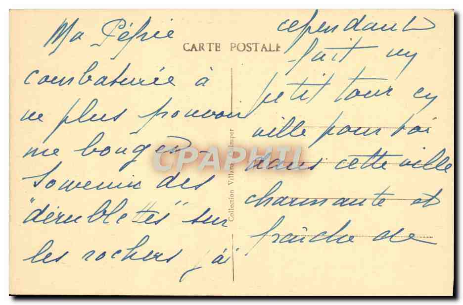 CPA Quimper La tour de l'eveche et le Mont Frugy — Rückseite