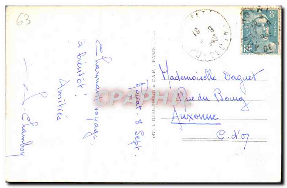 CPA Royat L'Eglise  — Rückseite