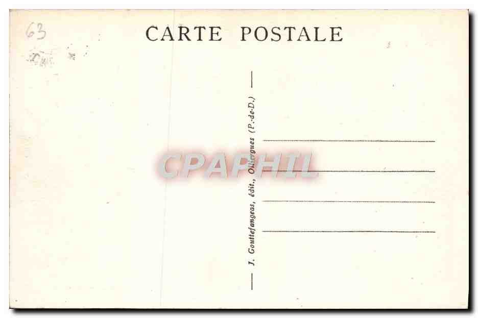 CPA Sommet du Puy de Dome Temple de Mercure Restauratuion — Verso