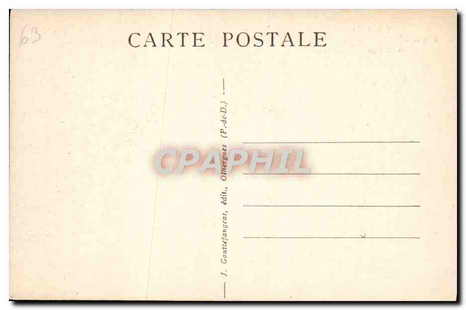 Auvergne — Gipfel des Sancy (1886 m. Höhe) — J. Gouttefangeas, Verlag, Ollargues (P.-de-D.) — Rückseite