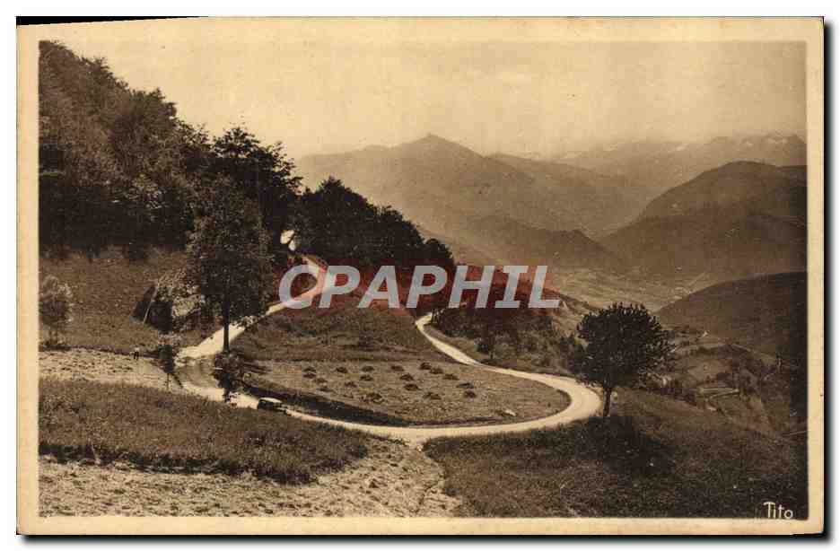 Route des Pyrénées — La Descente du COL D'ASPIN-sur-ARREAU — éditeur Bio Fèrèd, éditions bordelaises