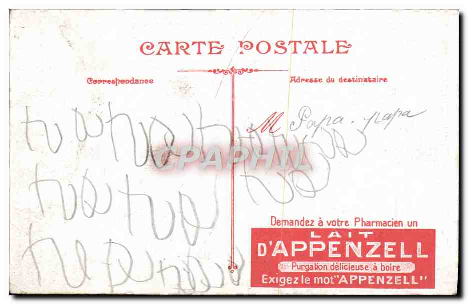 CPA Nancy Porte Stanislas Publicite Lait d'Appenzell — Rückseite