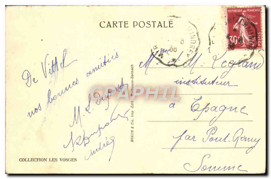 CPA Vittel Sous La Galerie — Verso
