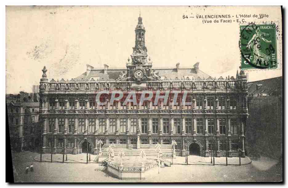 Valenciennes - Das Rathaus (Vorderseite) - E.C.