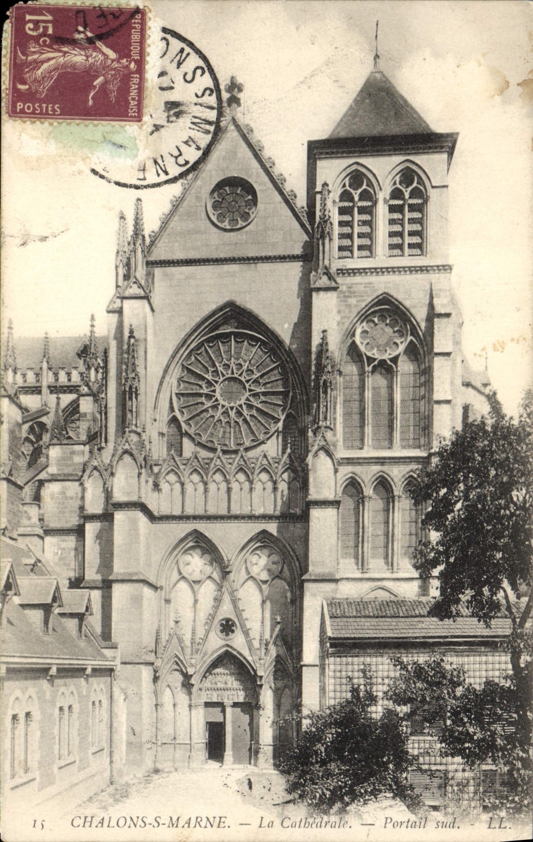 CPA Chalons Sur Marne La Cathedrale Portail sud