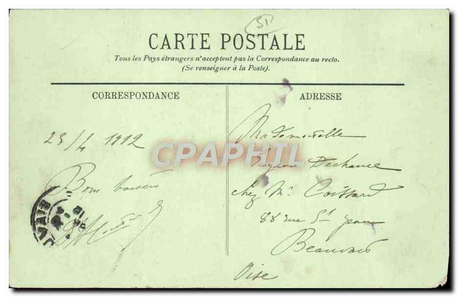 CPA Chalons Sur Marne La Cathedrale Portail sud — Verso
