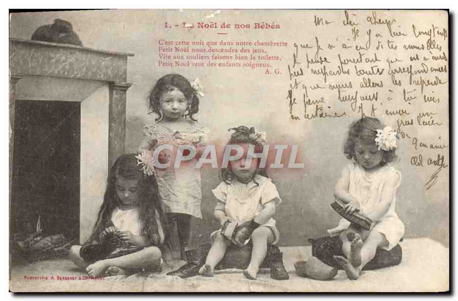 CPA Le Noel de nos Bebes Enfants