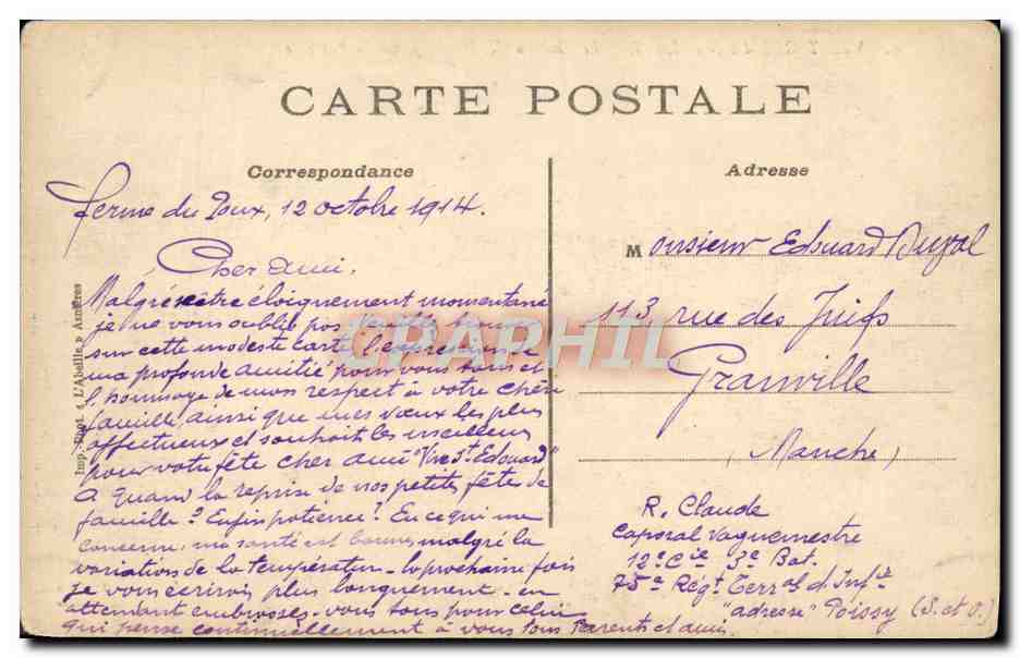 CPA Saint Germain en Laye Le Chateau vu du Parterre — Rückseite