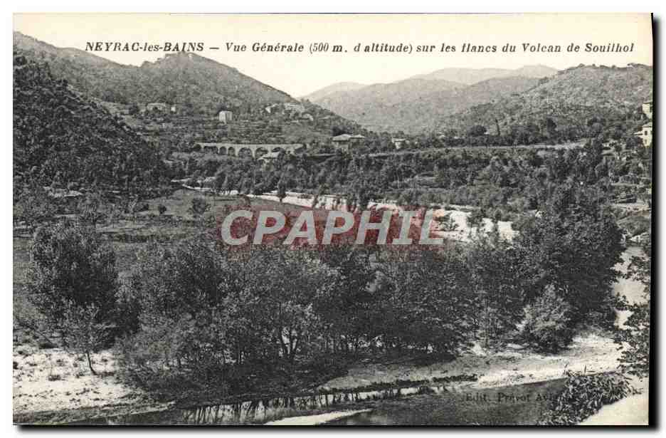 CPA Neyrac Les Bains Vue Generale Sur Les flancs du Volcan de Souilhol