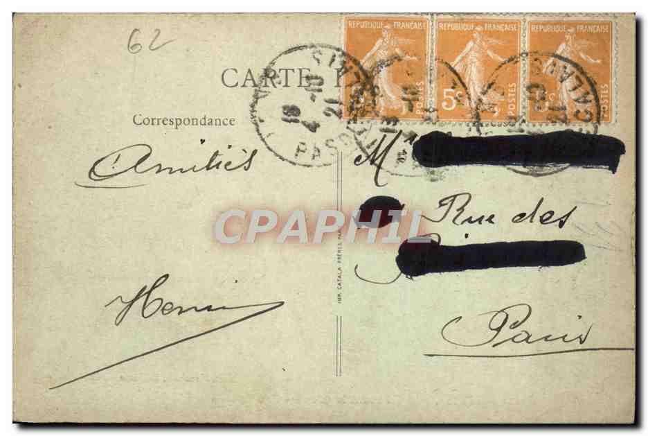 CPA Lens avant la guerre Rue de Lille Attelage — Rückseite