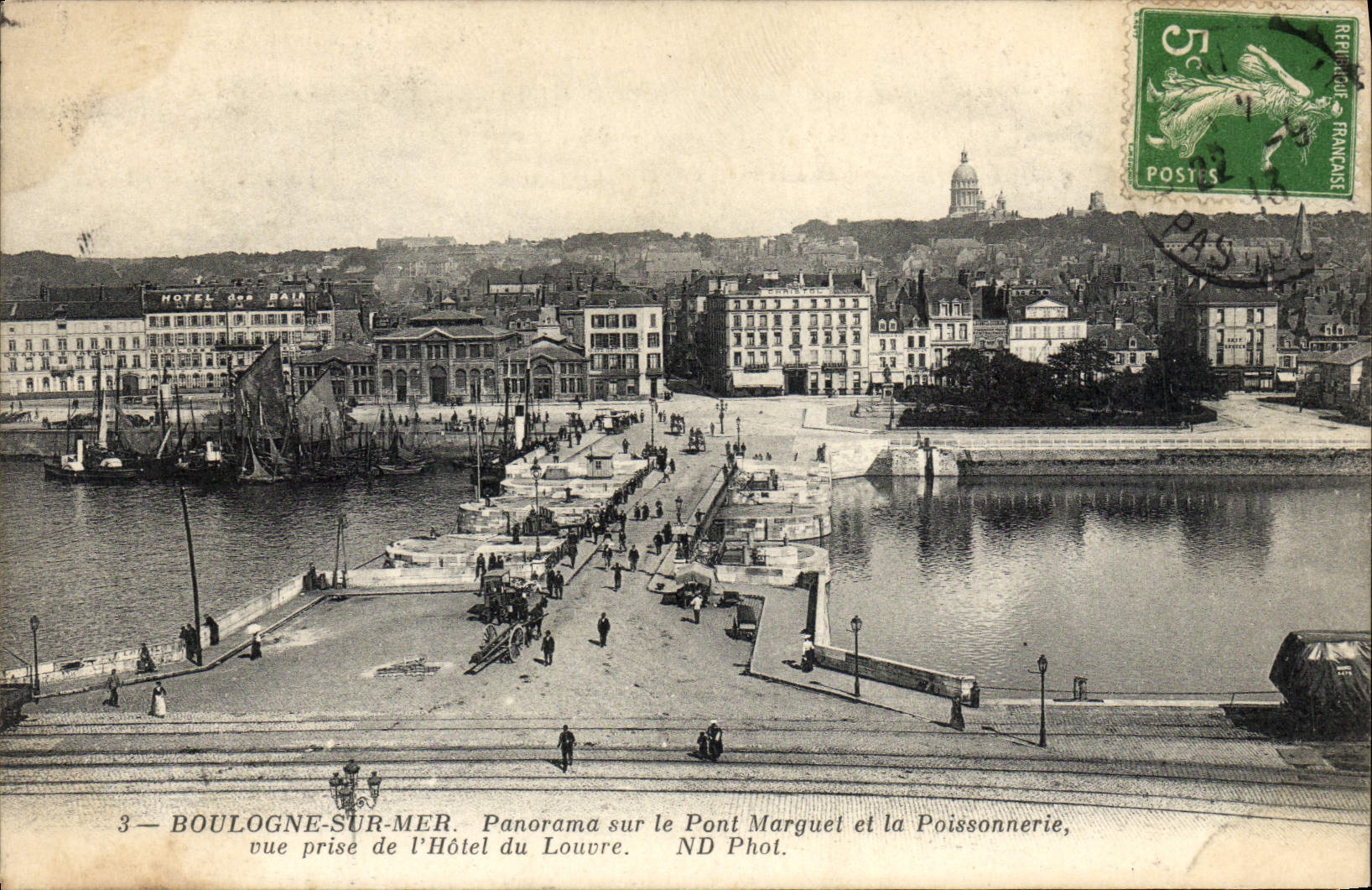 Boulogne-sur-Mer — Panorama sur le Pont Marguel et la Poissonnerie — ND Phot.