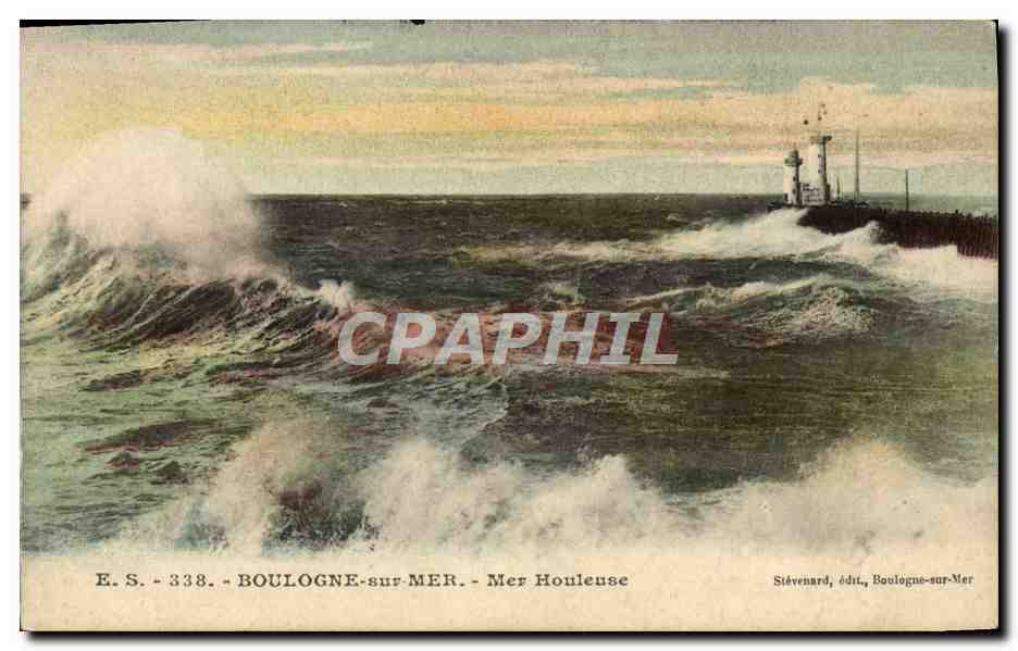 Boulogne-sur-Mer — Mer Houleuse — Sidvenard, édit. Boulogne-sur-Mer