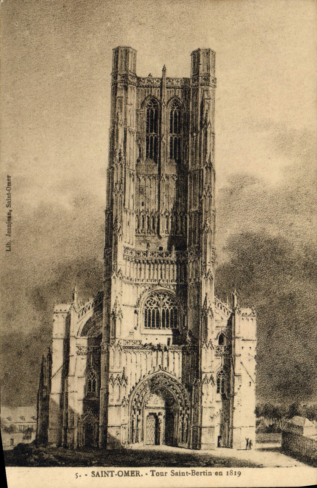 CPA Saint Omer Tour Saint Bertin en 1819