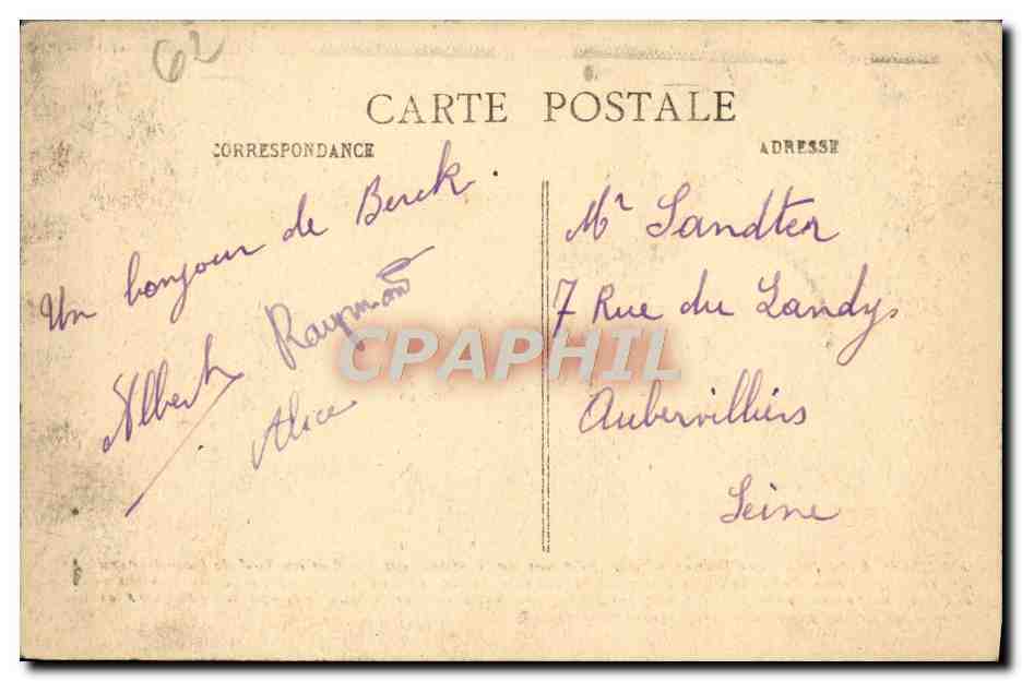 CPA Berck Plage Les Dunes Separent la mer de la plage — Rückseite