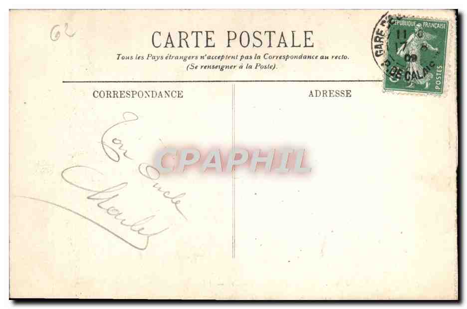 CPA Boulogne Sur Mer La Porte Gayole Attelage Cheval — Rückseite