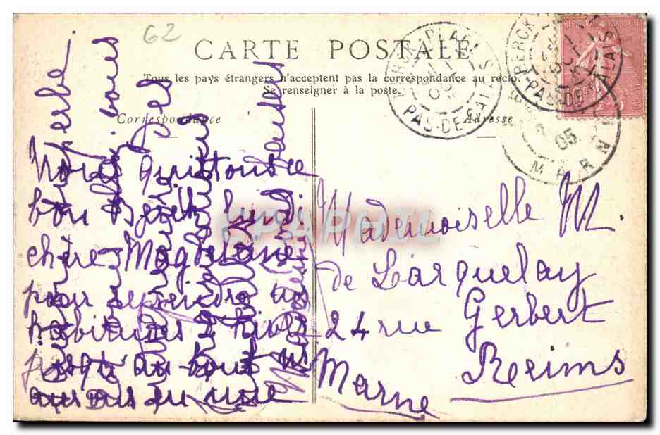 CPA Environs de Berck Plage L'Authie et Colines — Rückseite