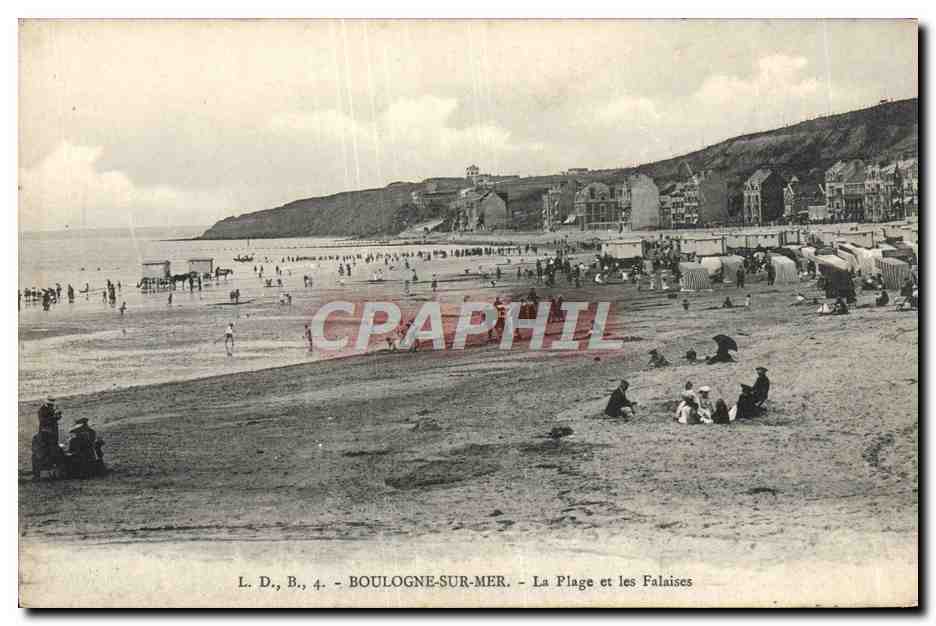 Boulogne-sur-Mer — De Strand en de Kliffen — L. D., B., 4.