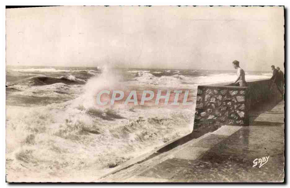 CPM Berck Plage La Mer Un Jour de tempete dans la baie de l'Authie