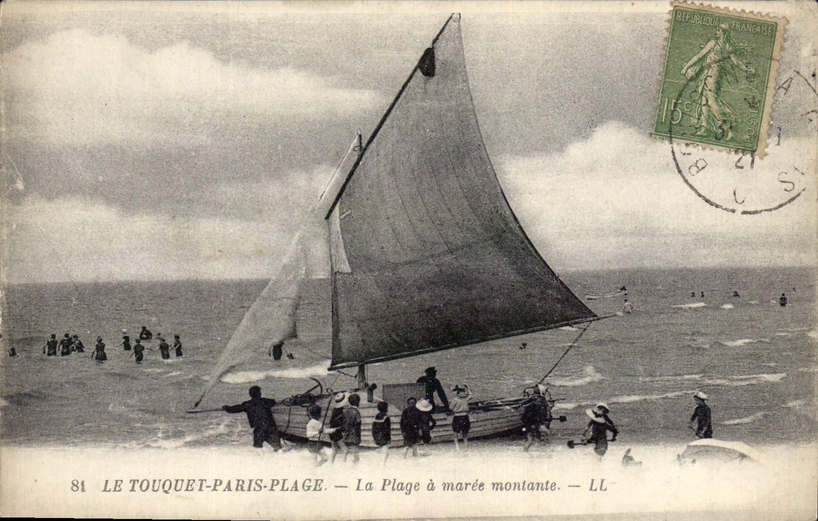 CPA Le Touquet Paris Plage La Plage a maree Montante Bateau Enfants