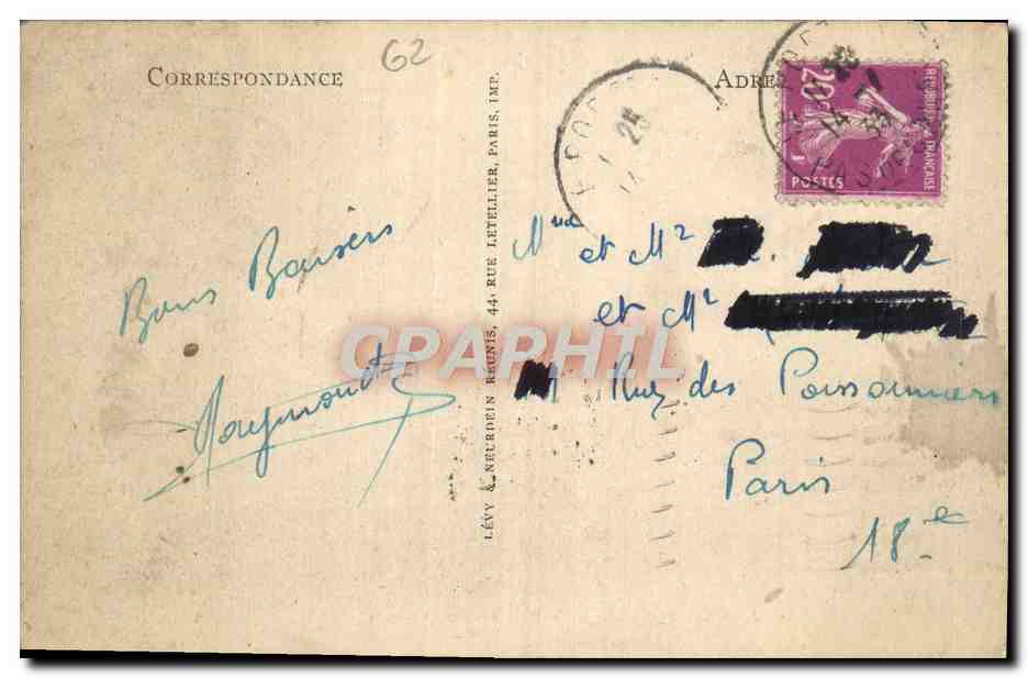 CPA Le Portel Vue Prise des Rochers — Rückseite