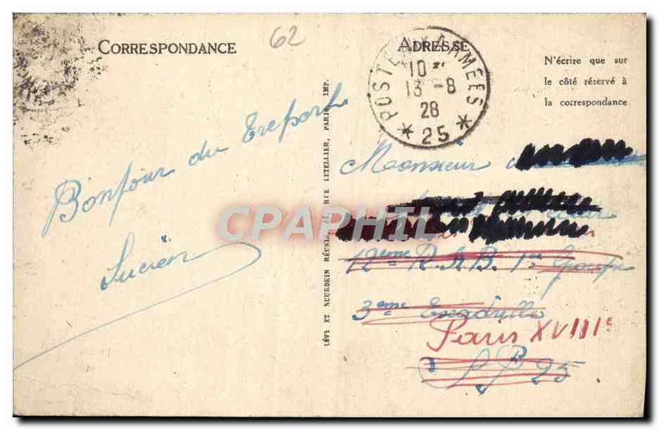 CPA Mers La Plage La Falaise — Verso
