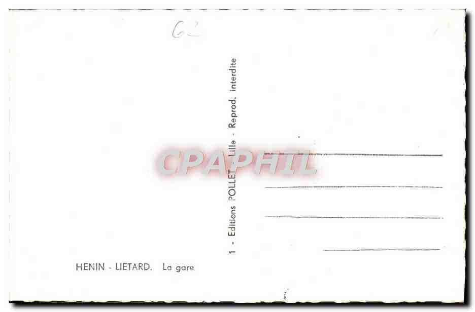 CPM Henin Lietard la Gare Automobile  — Back