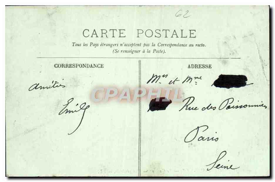 CPA Boulogne Sur Mer Le Casino Vue Generale — Rückseite
