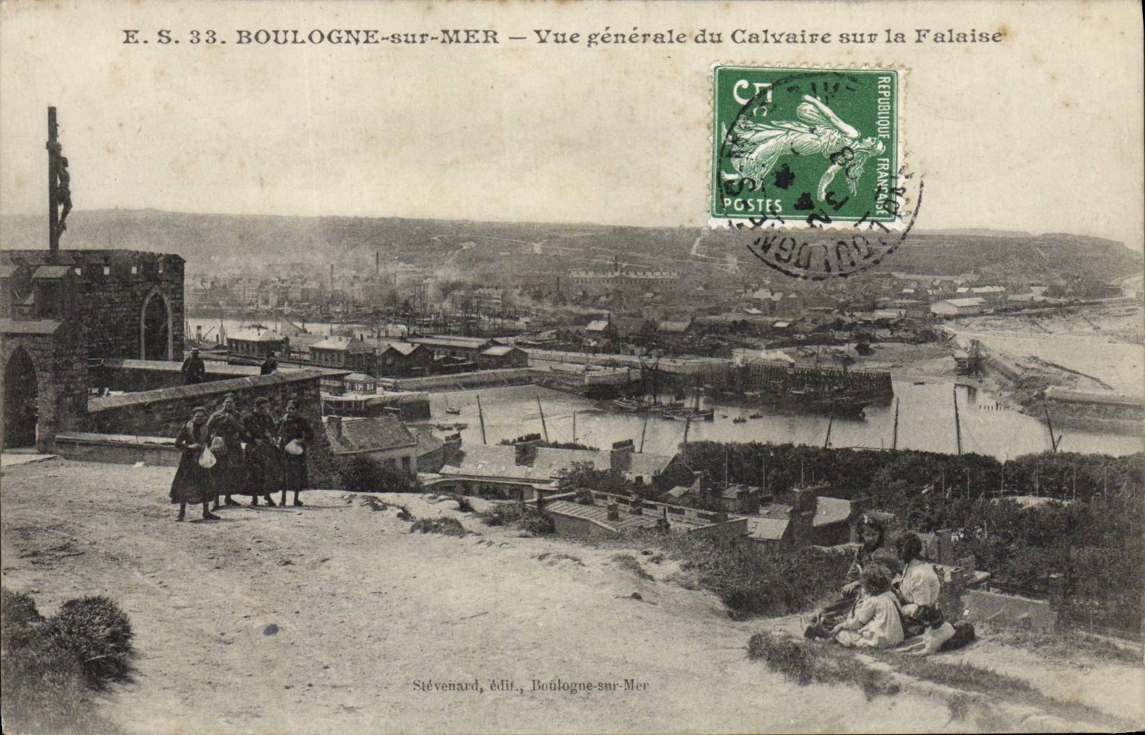 Boulogne-sur-Mer — Vue générale du Calvaire sur la Falaise — Stévenard, édit. Boulogne-sur-Mer