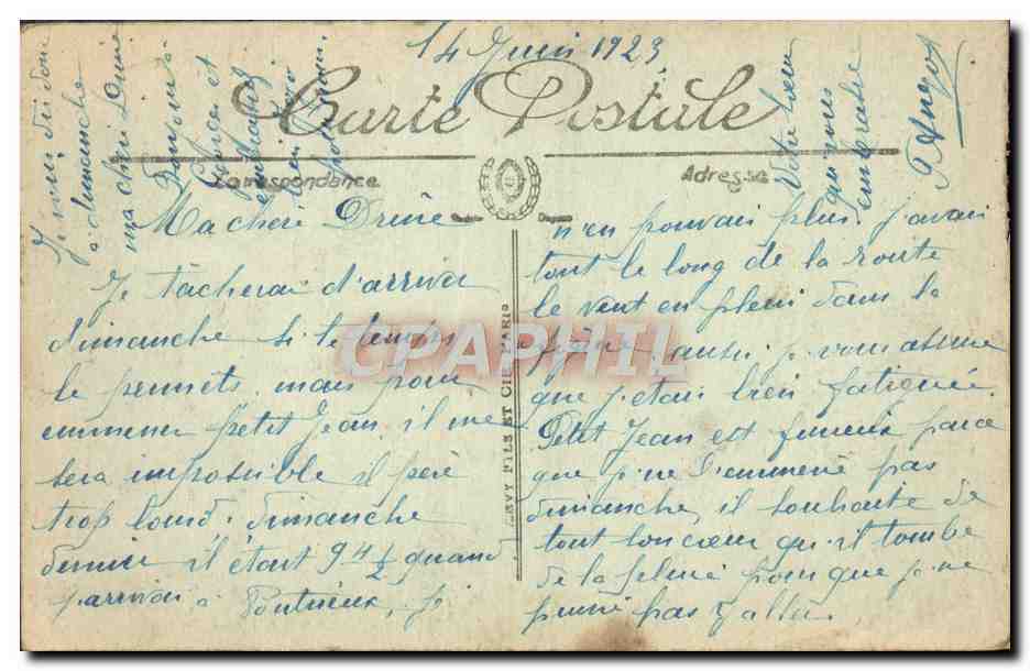 Arras 1919 — Panorama du Vieux-Ville et de la Cathédrale — Éditeur : ERRAS — Rückseite