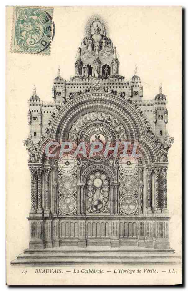 CPA Beauvais La Cathedrale L'Horloge de Verite