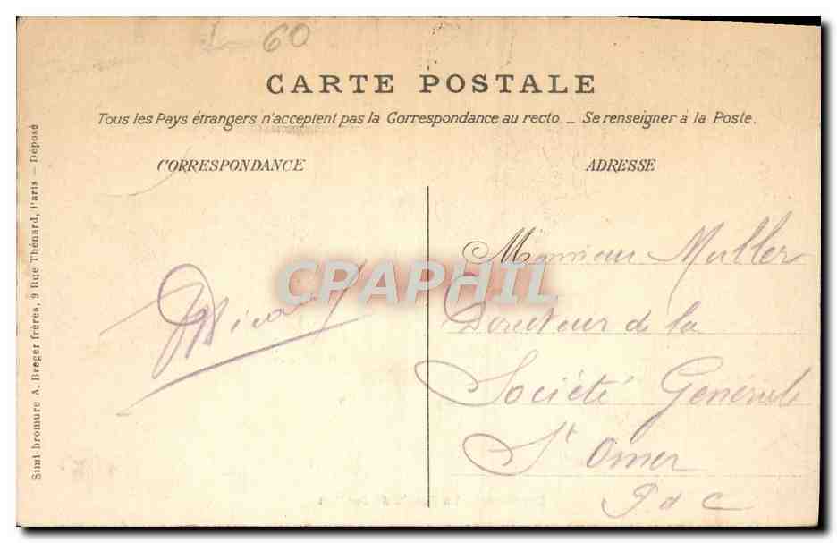 Beauvais — Le Palais de Justice — éditeur A. Breguer, Paris — Verso