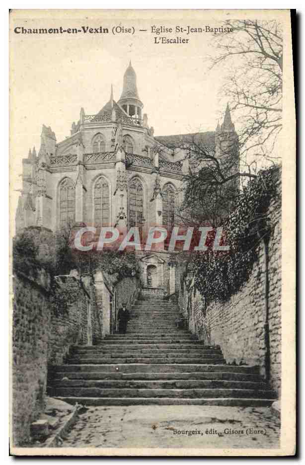 Chaumont-en-Vexin (Oise) — Église Saint-Jean-Baptiste, L'Escalier — Bourgeix, édit. Gisors (Eure)