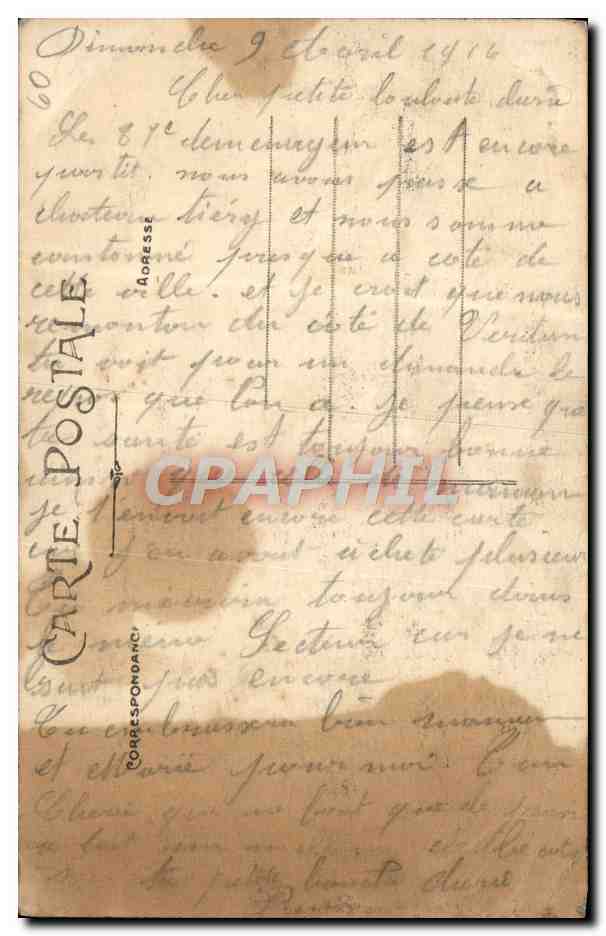 CPA Vaumoise La Poste TOP — Rückseite
