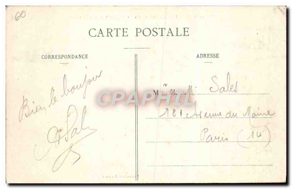 Château de CHANTILLY (Oise) — Côté Nord-Ouest et Passerelle privée — Vandenhove, Liancourt — Rückseite