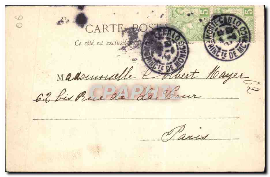 Menton - La Jetée et Garavan — Édition Gile'ta, phot. Nice, n° 903 — Verso