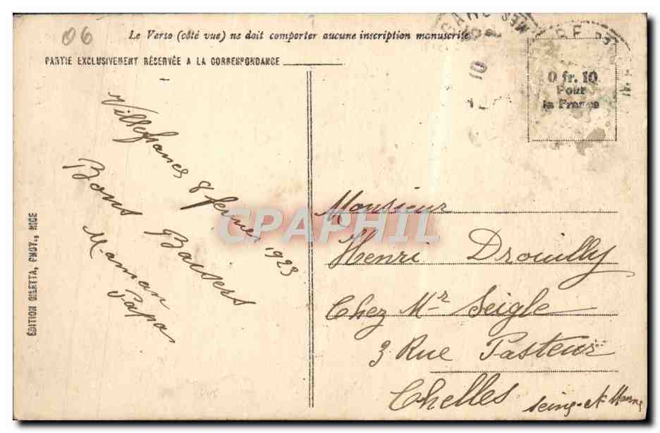 CPA Villefranche La Rade et l'Escadre Bateaux de guerre — Rückseite