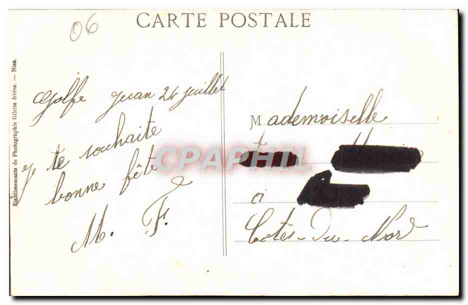 CPA Nice Jardins des Palmiers — Rückseite