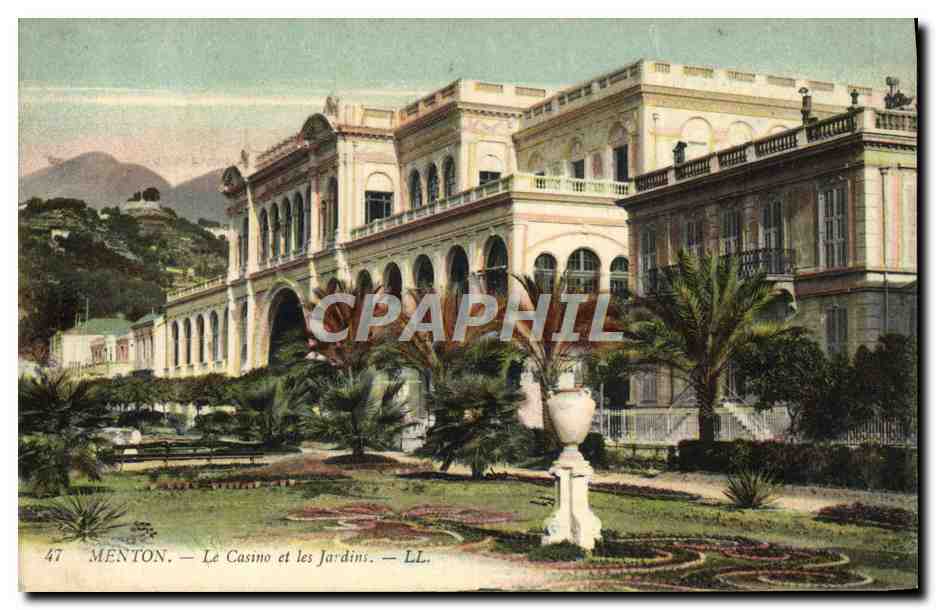 CPA Menton La Casino et les Jardins