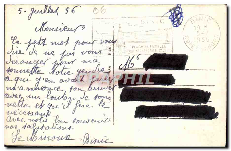 CPM Cannes Vue Generale — Rückseite
