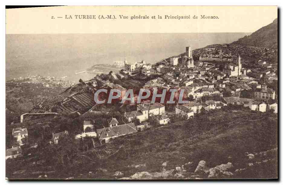 CPA La Turbie Vue Generale et la Principaute de Monaco