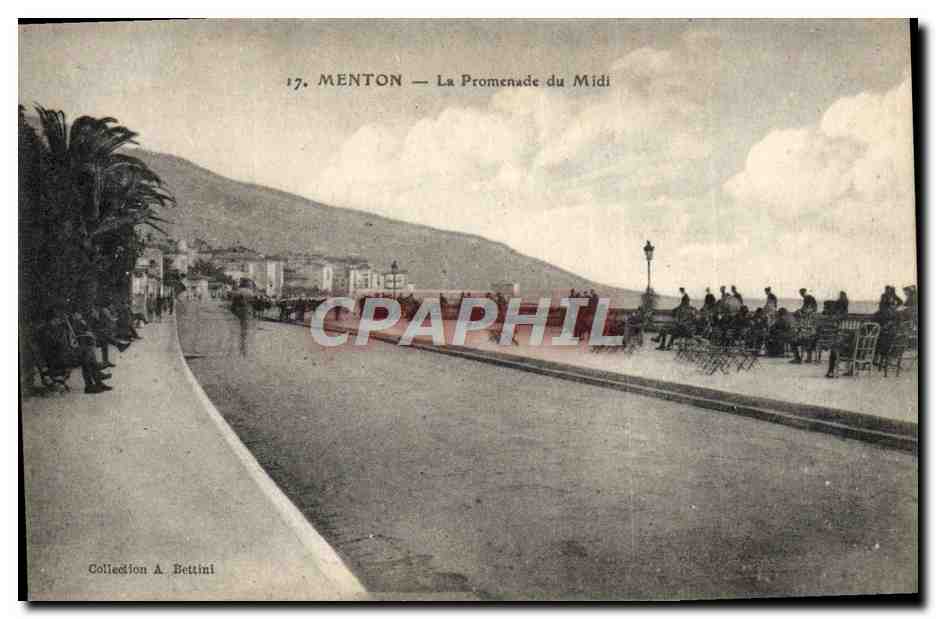 CPA Menton La Promenade du Midi
