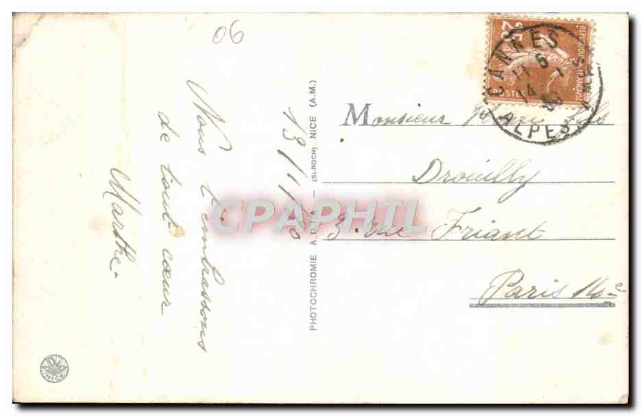 CPA Menton La Vieille Ville Prise de L'Amiraute — Rückseite