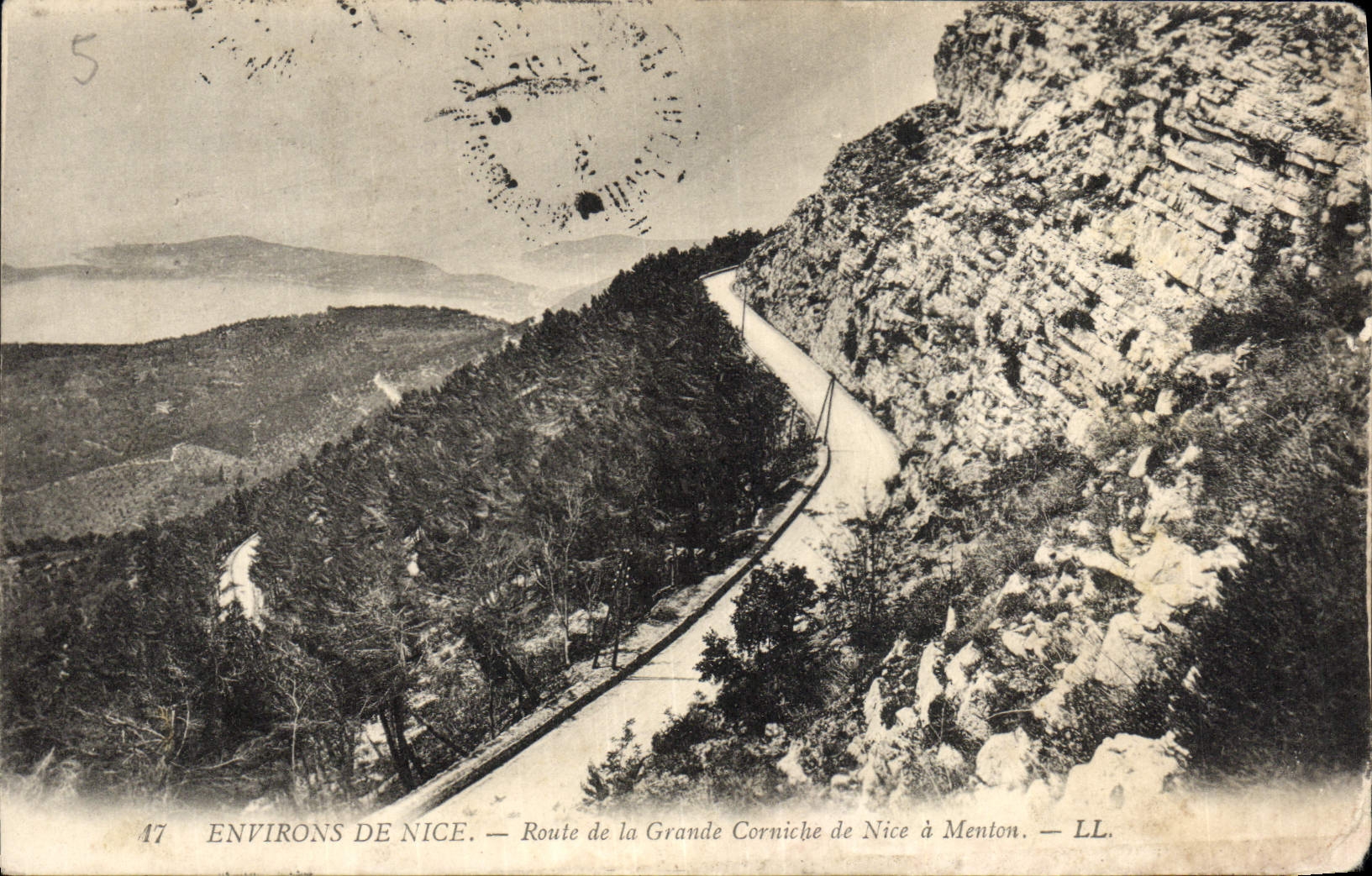 CPA Environs de Nice Route de la Grande Corniche de Nice a Menton