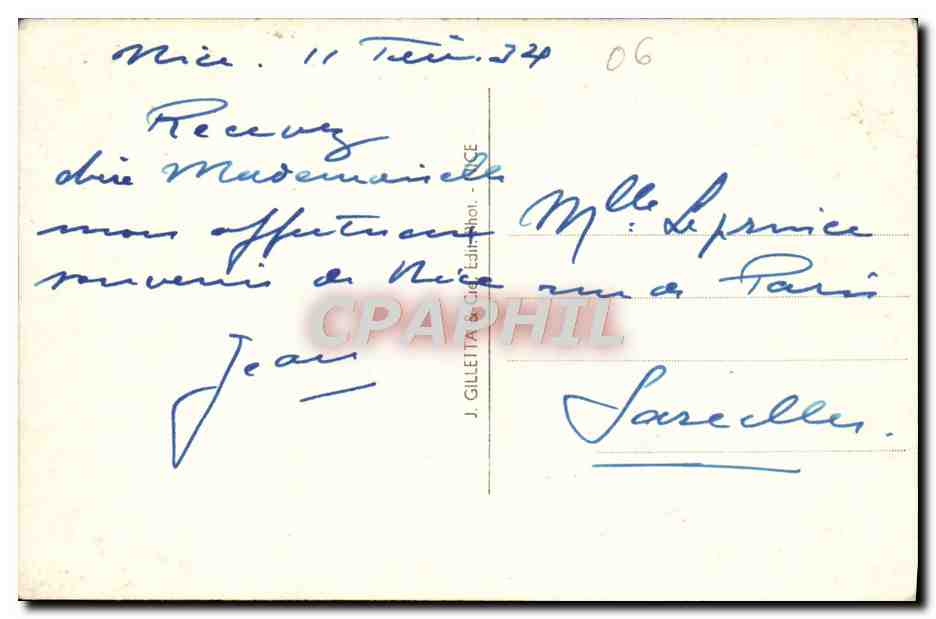 CPA Nice Vue Generale — Verso