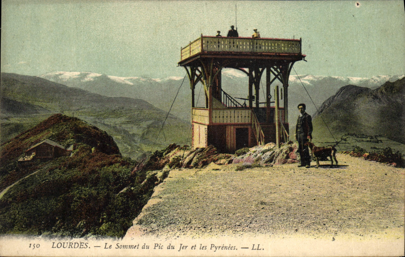 CPA Lourdes Le Sommet du Pic du Jer et Les Pyrenees Chien