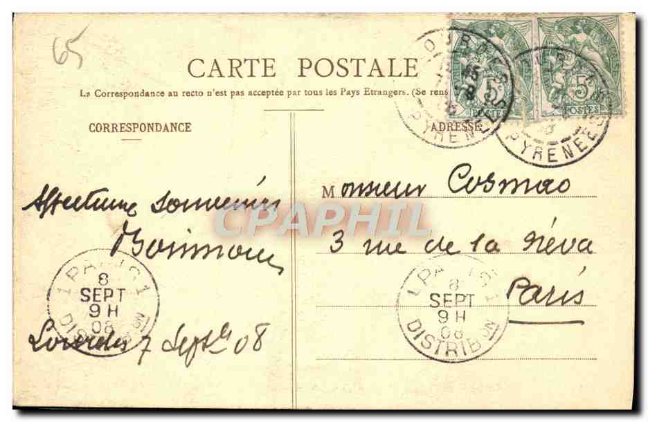 CPA Lourdes La Grotte Miraculeuse — Verso