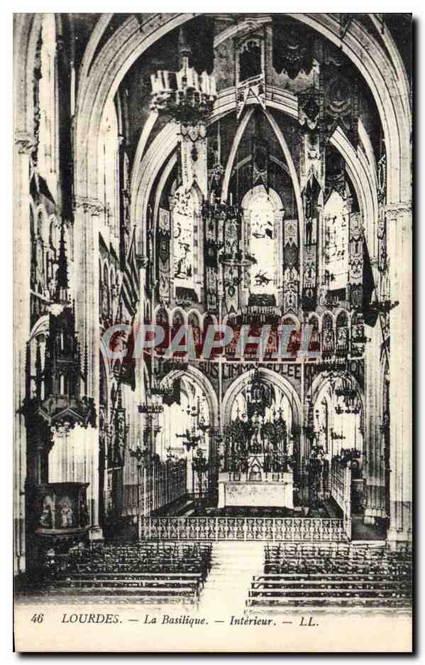 CPA Lourdes La Basilique Interieur