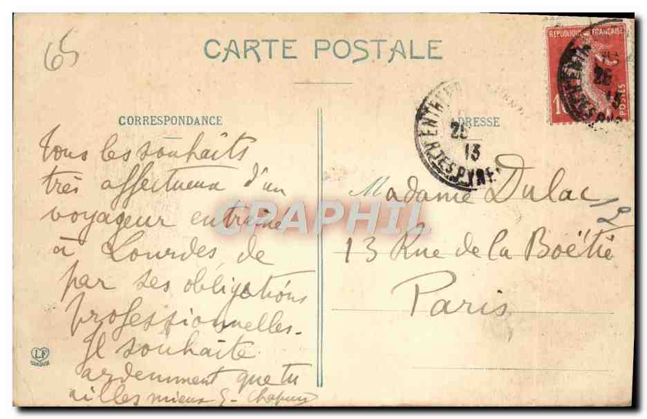 CPA Lourdes Vue sur la Gave et la Basilique — Verso